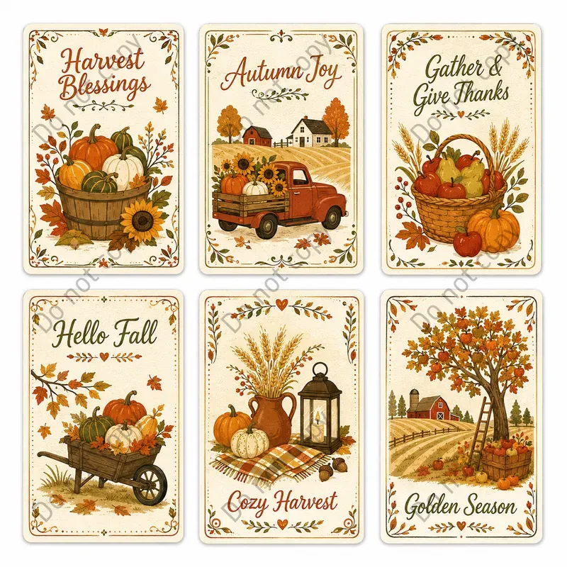 Vintage Folk Holiday Card Sets