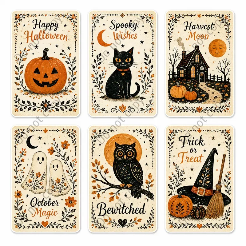 Vintage Folk Holiday Card Sets