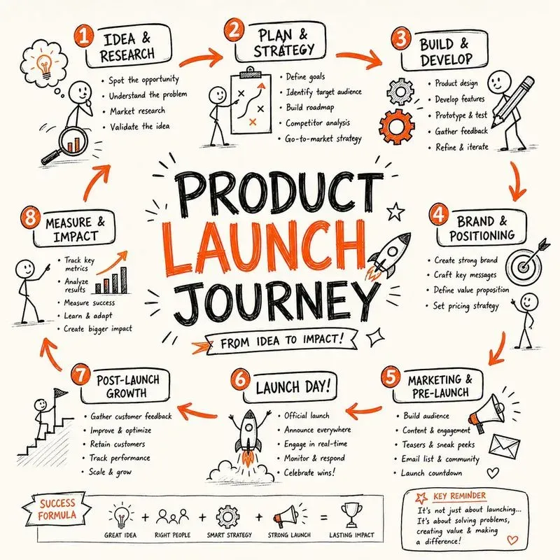 Hand Drawn Visual Process Infographics