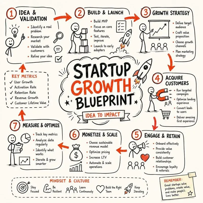 Hand Drawn Visual Process Infographics