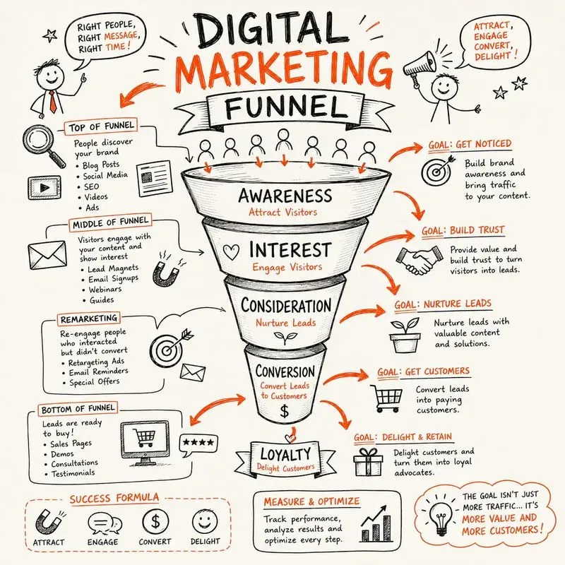 Hand Drawn Visual Process Infographics