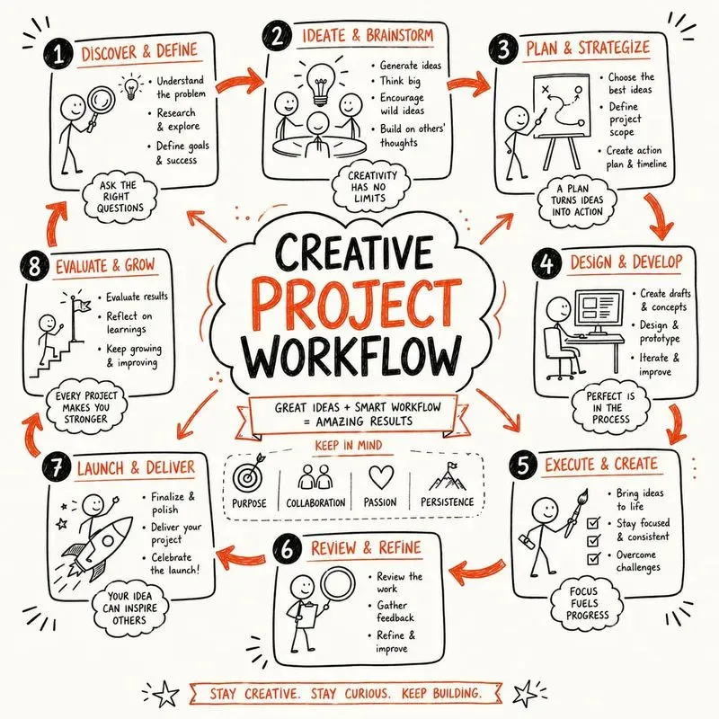 Hand Drawn Visual Process Infographics