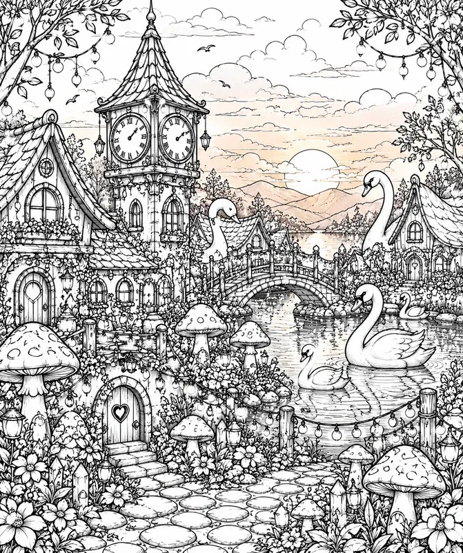 Animal Village Coloring Pages Ais