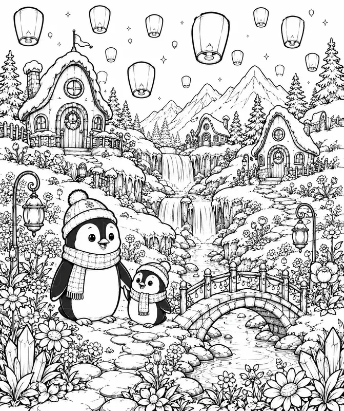 Animal Village Coloring Pages Ais
