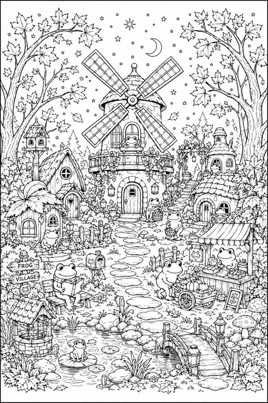 Animal Village Coloring Pages Ais