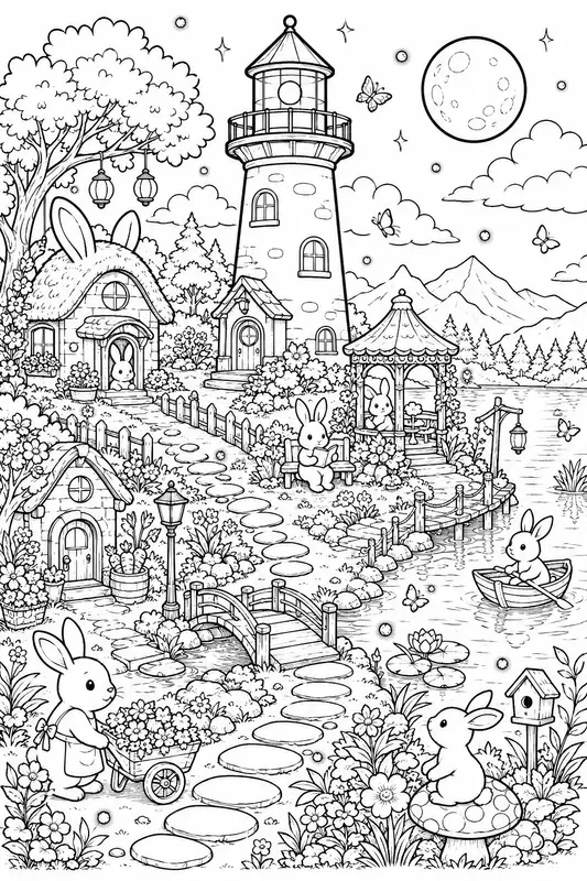 Animal Village Coloring Pages Ais