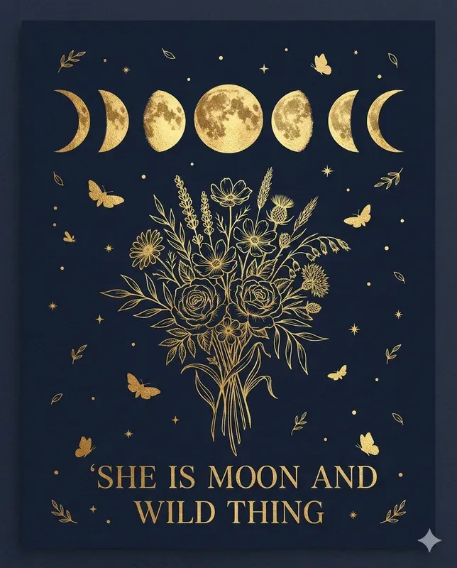 Dark Celestial Gold Foil Wall Art Prints