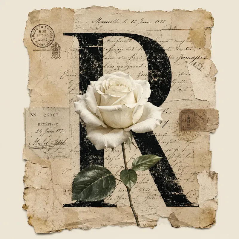 Vintage Monogram Collage Poster Artworks