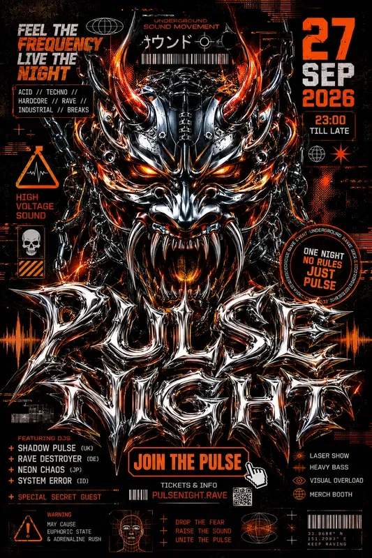 Acid Y2k Grunge Music Event Poster Art
