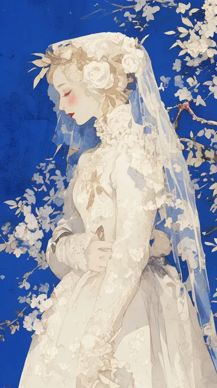 Cobalt Wedding Watercolor Portraits