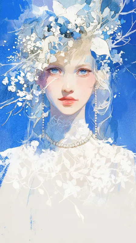 Cobalt Wedding Watercolor Portraits