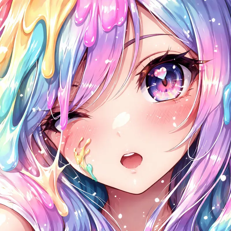 Vibrant Melted Pop Art Faces