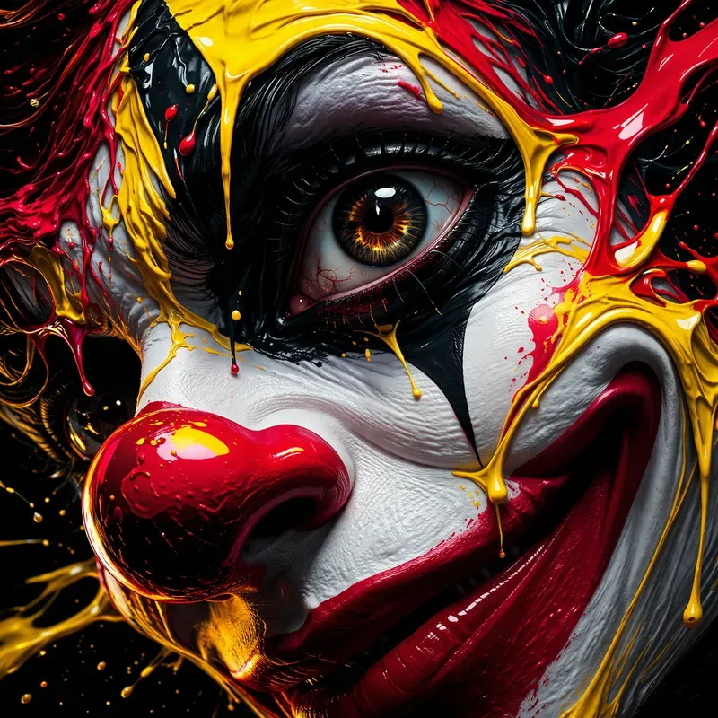 Vibrant Melted Pop Art Faces