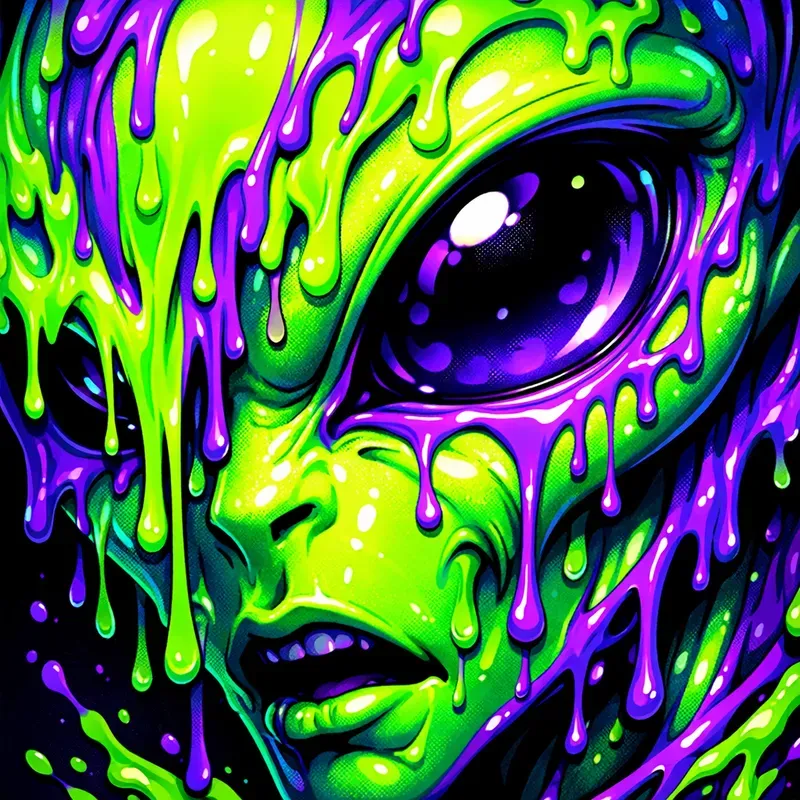 Vibrant Melted Pop Art Faces