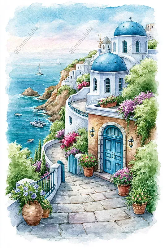 Whimsical Watercolor Travel Scenes