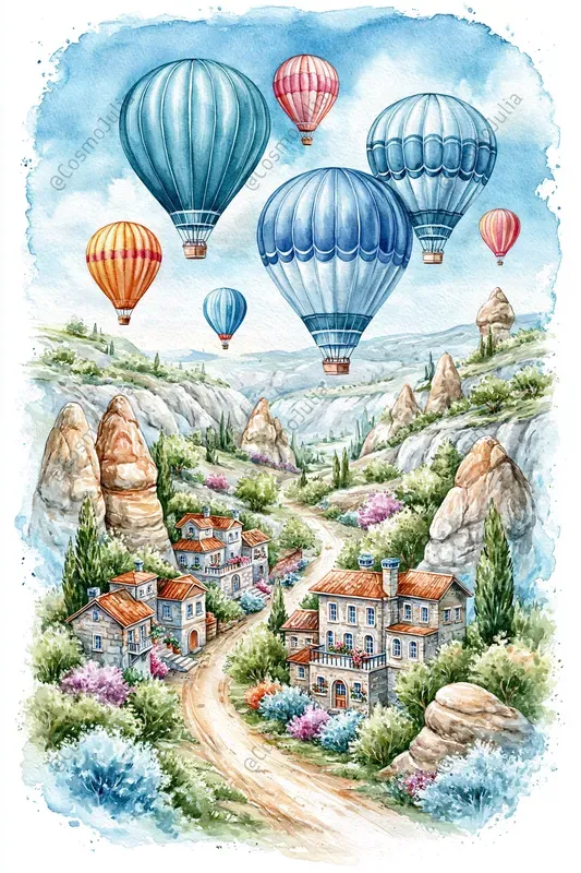 Whimsical Watercolor Travel Scenes