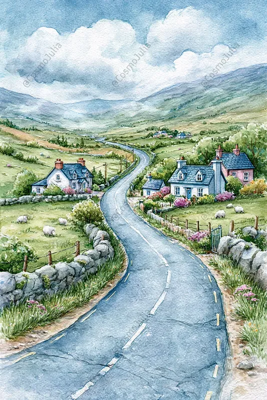 Whimsical Watercolor Travel Scenes