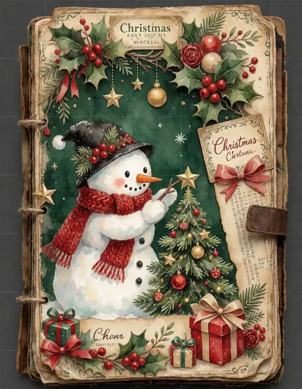 Merry Christmas Junk Journal Cards