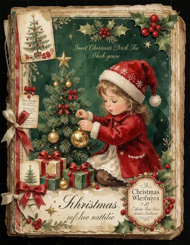 Merry Christmas Junk Journal Cards