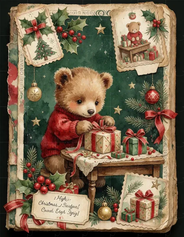 Merry Christmas Junk Journal Cards