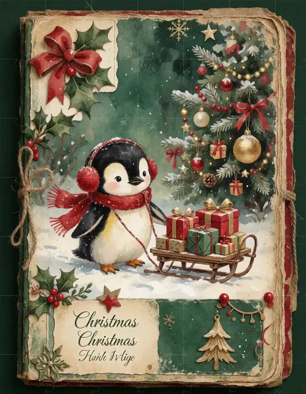 Merry Christmas Junk Journal Cards
