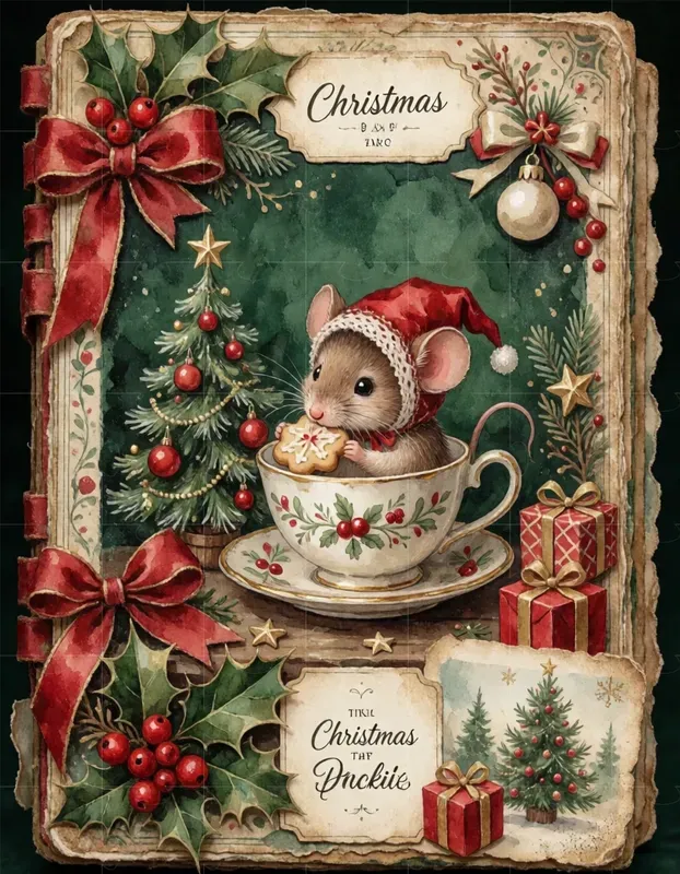 Merry Christmas Junk Journal Cards