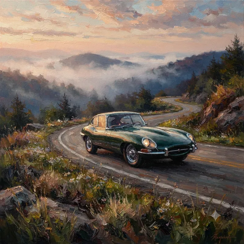 Retro Automobile Oil Painting Collections
