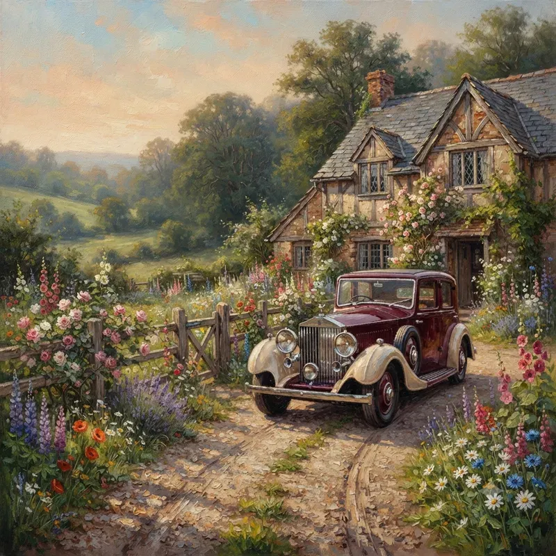 Retro Automobile Oil Painting Collections