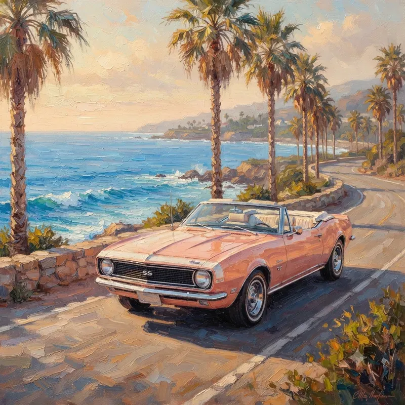Retro Automobile Oil Painting Collections
