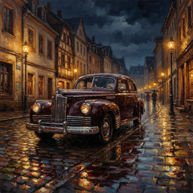 Retro Automobile Oil Painting Collections