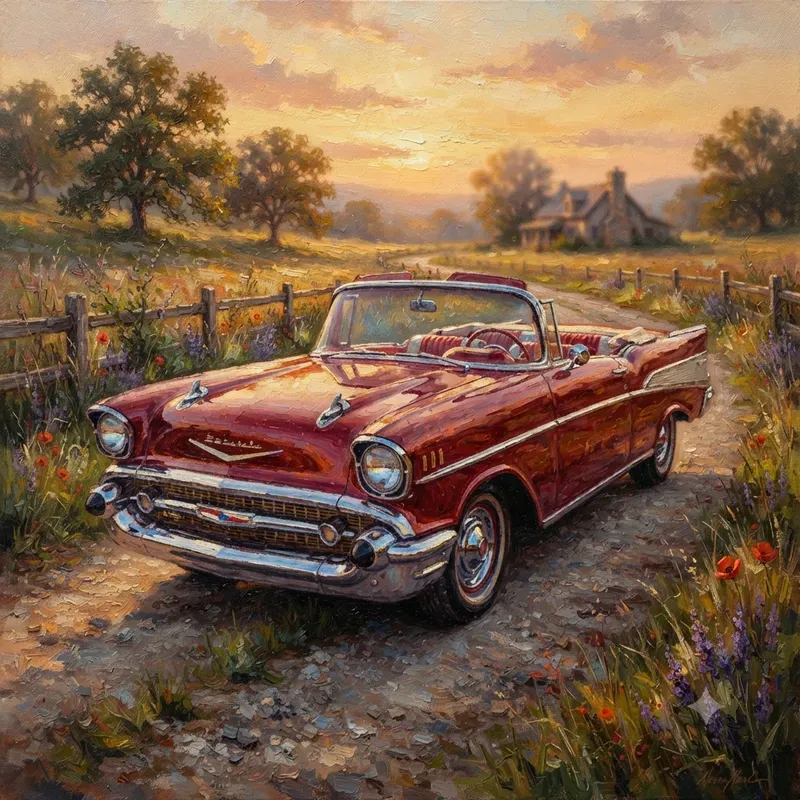 Retro Automobile Oil Painting Collections