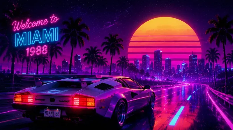 Retrowave Outrun Scene Generator