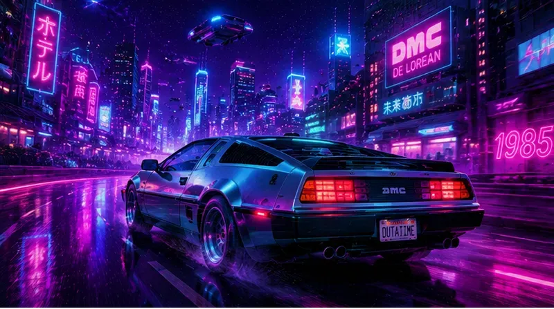 Retrowave Outrun Scene Generator