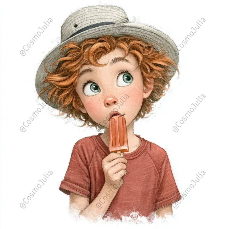 Summer Kids Watercolor Clipart