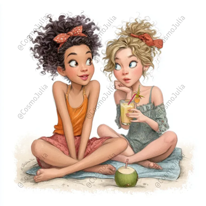 Summer Kids Watercolor Clipart