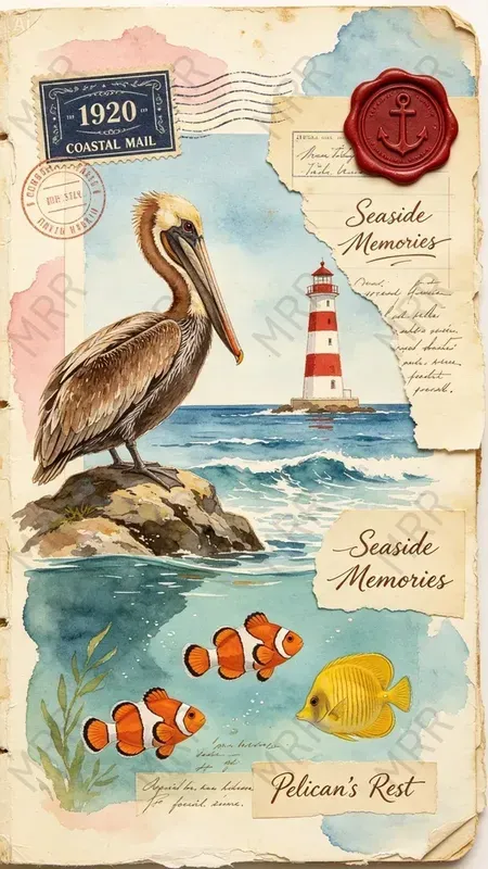 Vintage Coastal Junk Journal Art