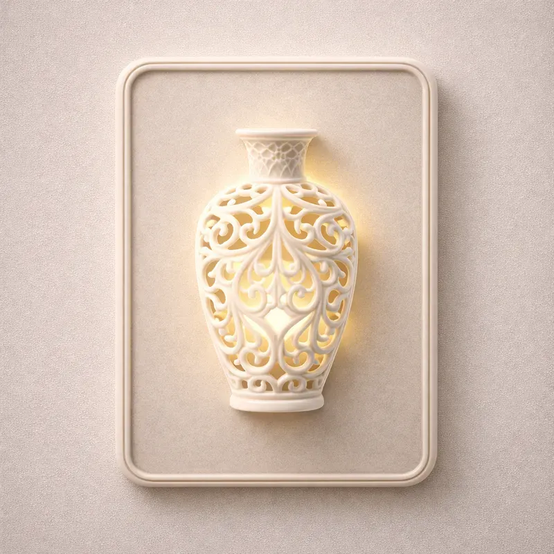 Backlit Porcelain Fretwork Medallions