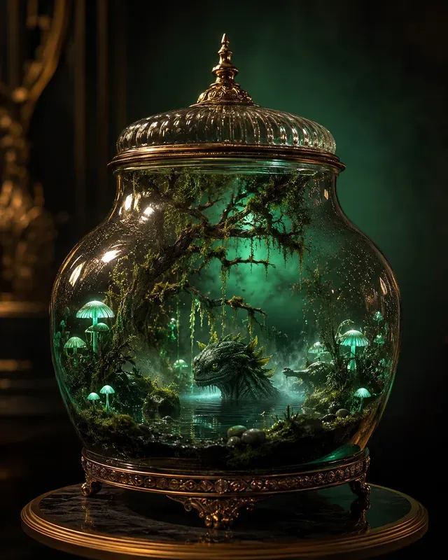 Fantasy Monster Terrarium Art