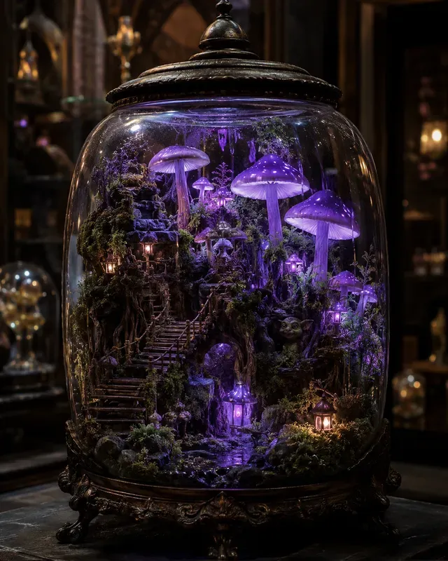 Fantasy Monster Terrarium Art