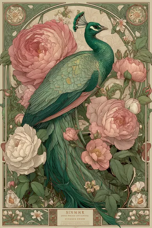 Art Nouveau Botanical Wildlife
