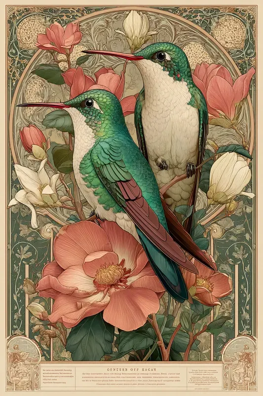 Art Nouveau Botanical Wildlife