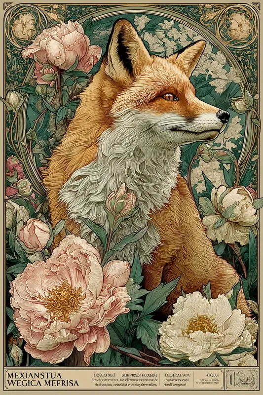 Art Nouveau Botanical Wildlife