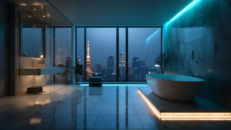 Ultraluxury Cyberpenthouse Interiors