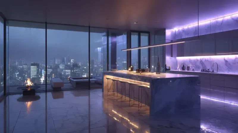 Ultraluxury Cyberpenthouse Interiors