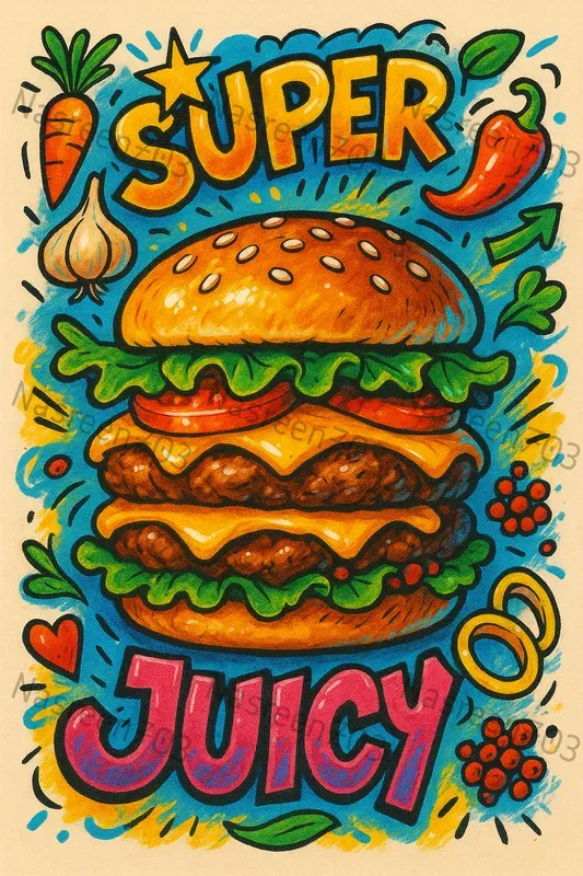 3D Doodle Food Poster Creators