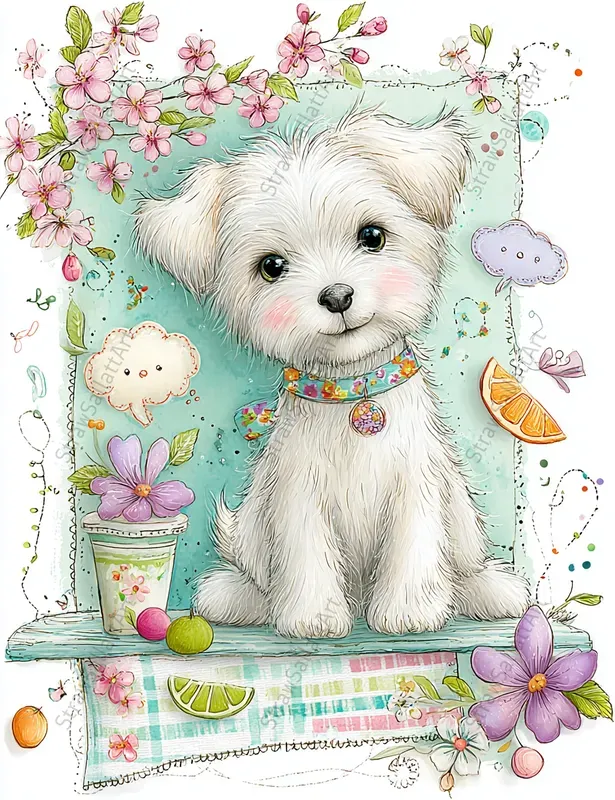 Summer Design Ephemera Collage Clipart