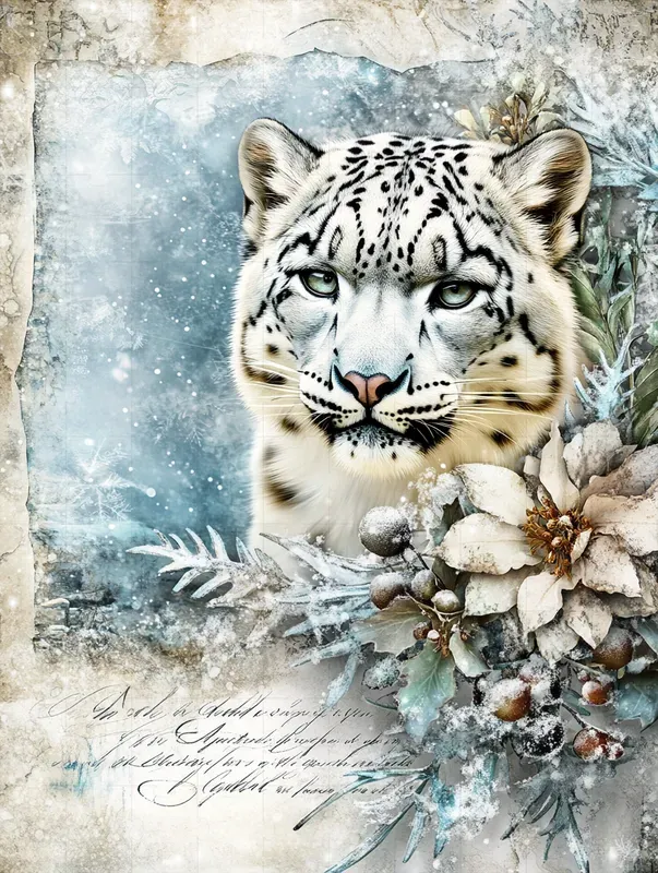 Shabby Chic Winter Relief Art