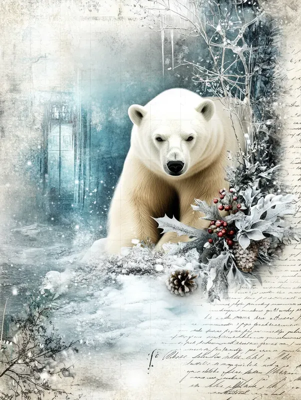 Shabby Chic Winter Relief Art
