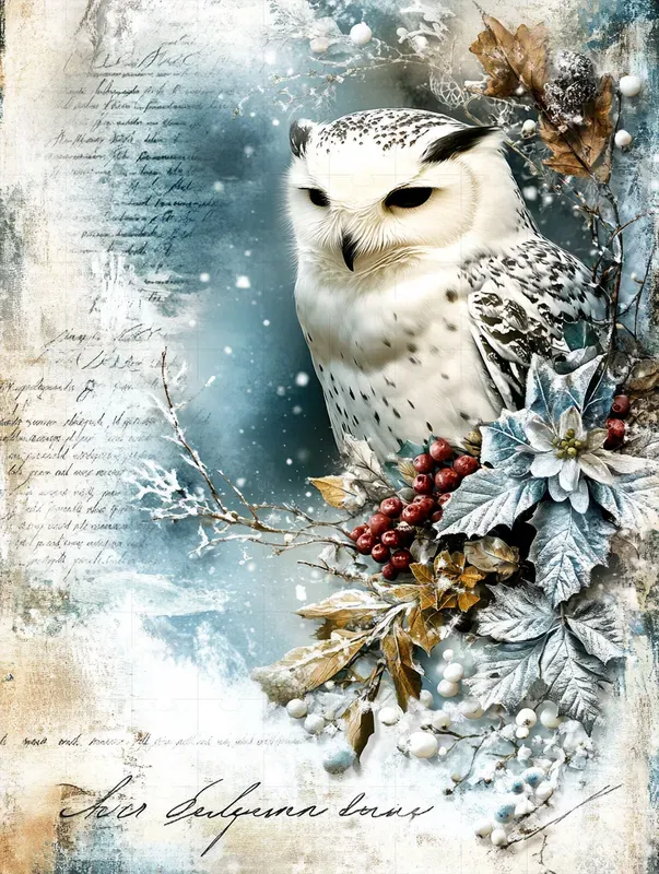Shabby Chic Winter Relief Art