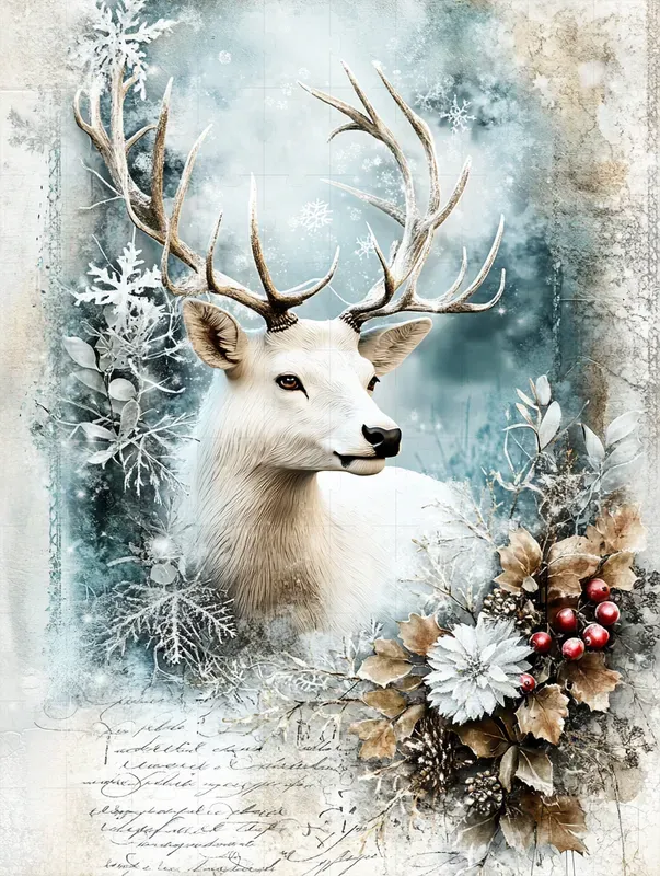 Shabby Chic Winter Relief Art